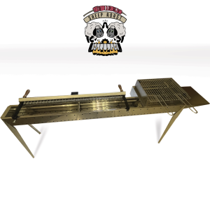 SheepRoast Fornacella Automatizzata Gira Arrosticini con Braciere in Acciaio Inox Doppia Parete con Pianale( 31 Slot )
